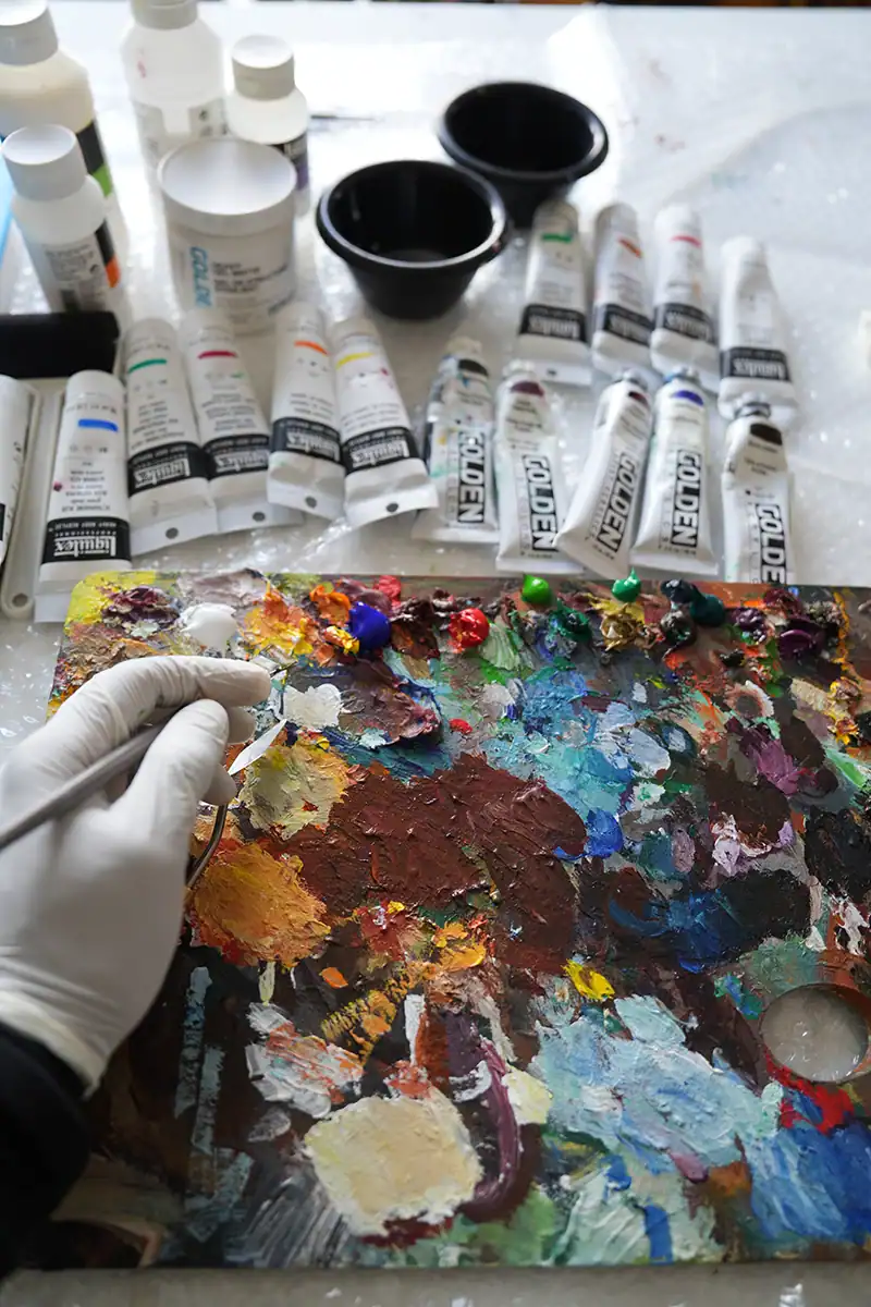 Tubes peinture huile palette artiste ABD